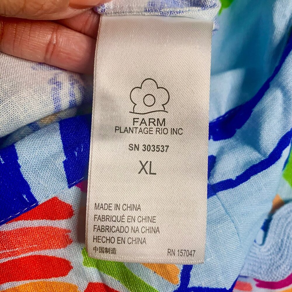 Farm Rio Blue Color Birds Midi Dress NWT Size XL - Picture 8 of 16